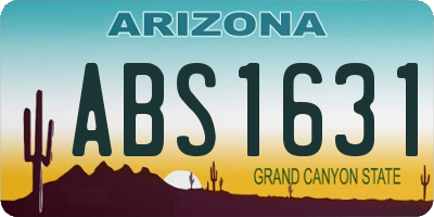 AZ license plate ABS1631