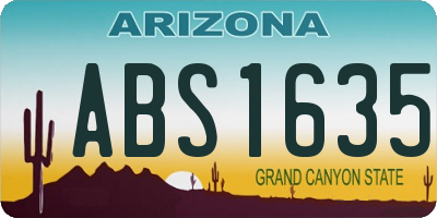 AZ license plate ABS1635