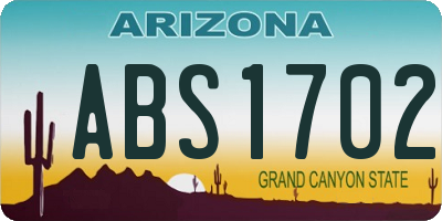 AZ license plate ABS1702