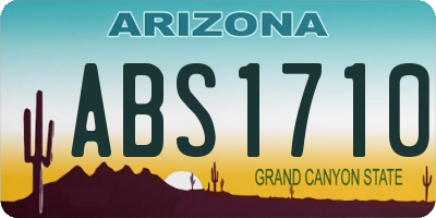 AZ license plate ABS1710