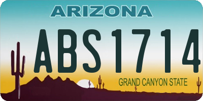 AZ license plate ABS1714