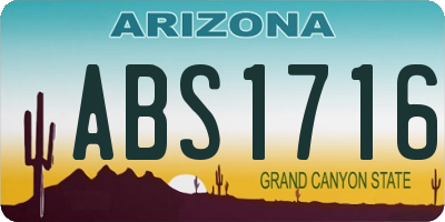 AZ license plate ABS1716