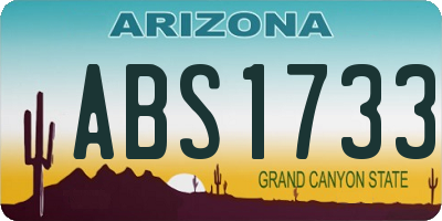 AZ license plate ABS1733