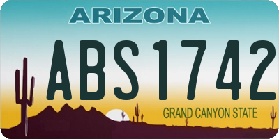 AZ license plate ABS1742