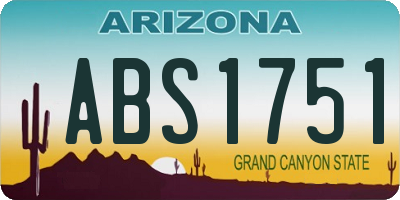 AZ license plate ABS1751
