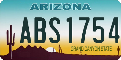 AZ license plate ABS1754