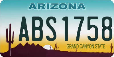 AZ license plate ABS1758