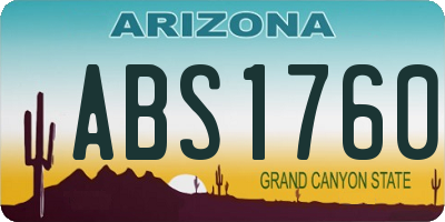 AZ license plate ABS1760