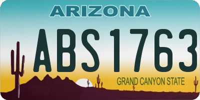 AZ license plate ABS1763