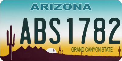 AZ license plate ABS1782