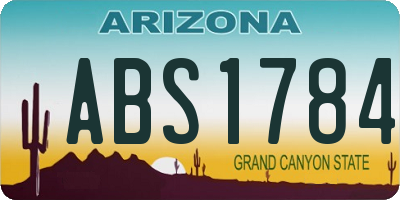 AZ license plate ABS1784