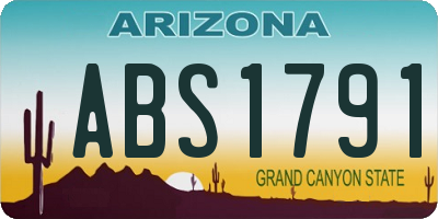 AZ license plate ABS1791