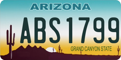 AZ license plate ABS1799