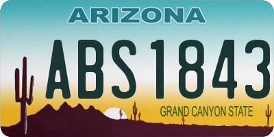 AZ license plate ABS1843