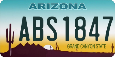 AZ license plate ABS1847