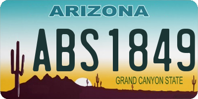 AZ license plate ABS1849