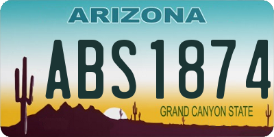AZ license plate ABS1874