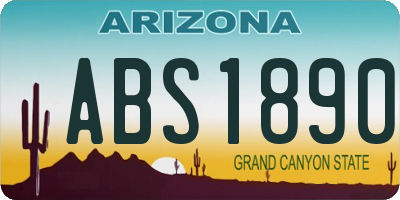 AZ license plate ABS1890