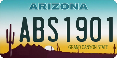 AZ license plate ABS1901