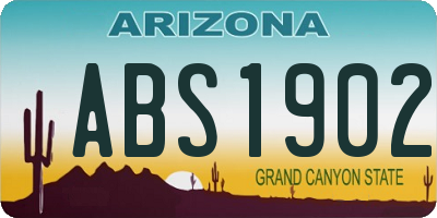AZ license plate ABS1902