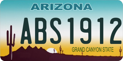 AZ license plate ABS1912
