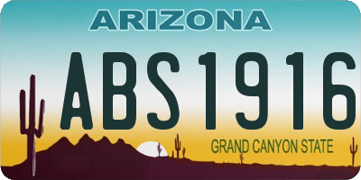 AZ license plate ABS1916