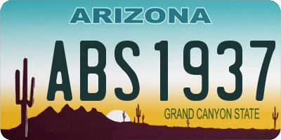 AZ license plate ABS1937
