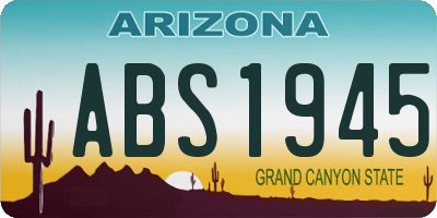 AZ license plate ABS1945