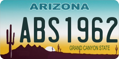 AZ license plate ABS1962