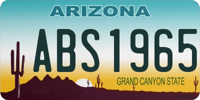 AZ license plate ABS1965