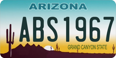 AZ license plate ABS1967