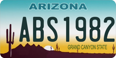 AZ license plate ABS1982