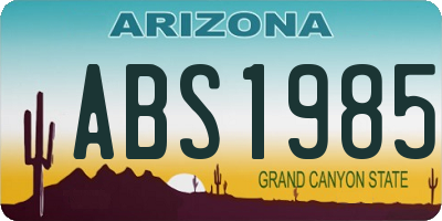 AZ license plate ABS1985