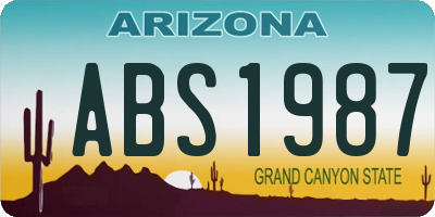 AZ license plate ABS1987