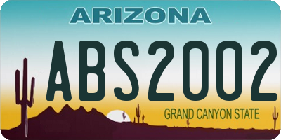 AZ license plate ABS2002