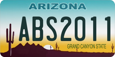 AZ license plate ABS2011