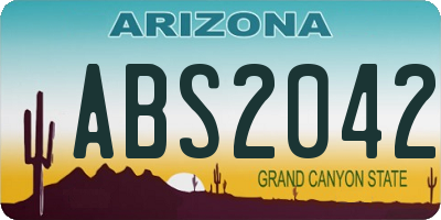 AZ license plate ABS2042