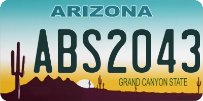 AZ license plate ABS2043