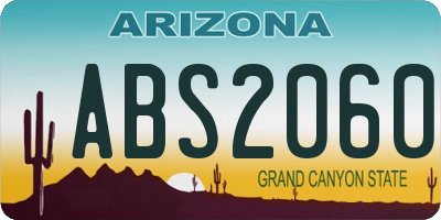 AZ license plate ABS2060