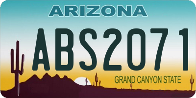 AZ license plate ABS2071