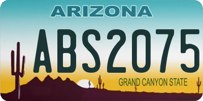 AZ license plate ABS2075