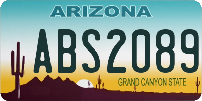 AZ license plate ABS2089