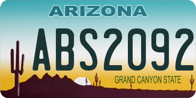 AZ license plate ABS2092
