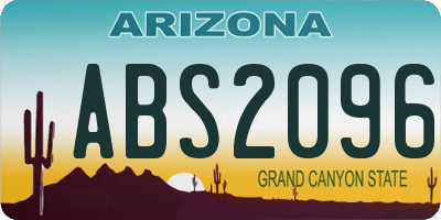 AZ license plate ABS2096