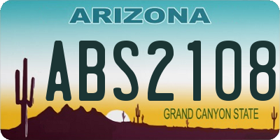 AZ license plate ABS2108