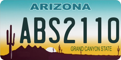 AZ license plate ABS2110