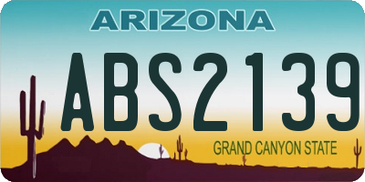 AZ license plate ABS2139