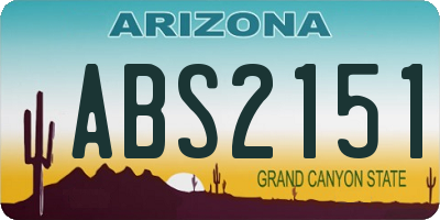 AZ license plate ABS2151