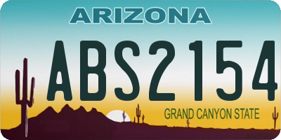 AZ license plate ABS2154