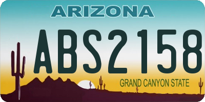 AZ license plate ABS2158